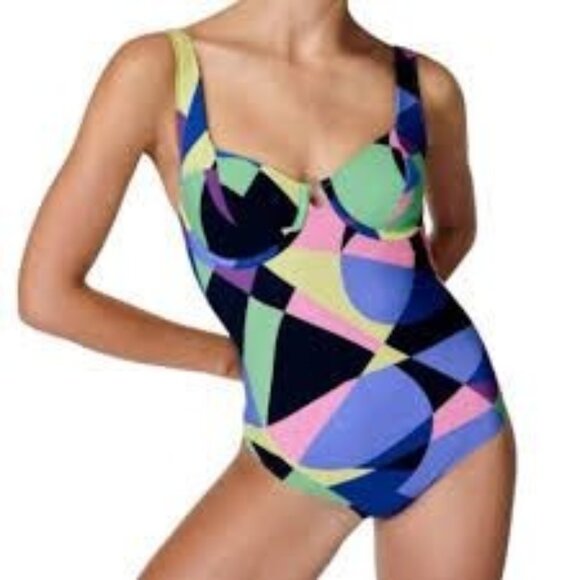 Sweaty Betty Laguna Underwired Swimsuit Multi color size US 4 A B cup - Picture 1 of 5